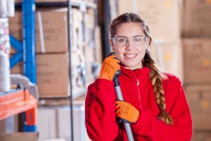 A women working in a warehouse